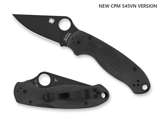 Spyderco Para 3 2.95" CPM S45VN Black DLC G-10 Folding Knife C223GPBK