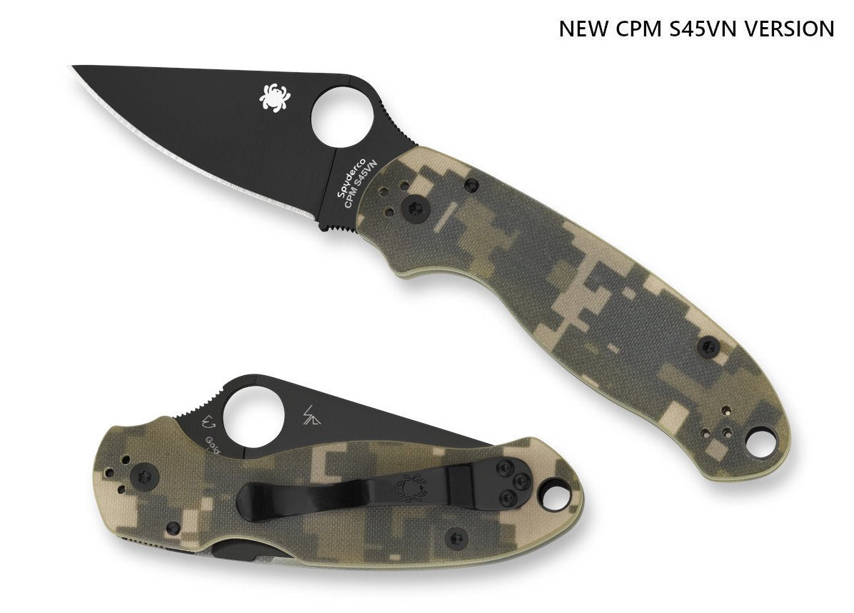Spyderco Para 3 2.95" CPM S45VN Black DLC Digital Camo G-10 Folding Knife C223GPCMOBK