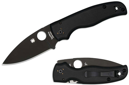 Spyderco Shaman Black DLC 3.61" CPM S30V G10 Folding Knife C229GPBK