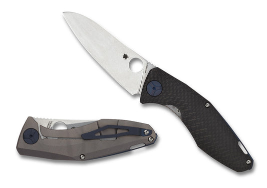 Spyderco Drunken 3.45" CPM S90V Carbon Fiber / Titanium Folding Knife C235CFTIP