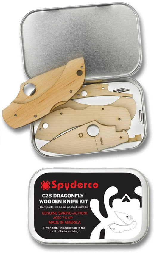 Spyderco C28 Dragonfly Wooden Folding Knife Kit WDKIT1