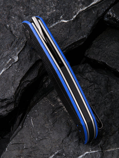 Civivi Elijah Isham Anthropos 3.25" D2 Blue G10 Carbon Fiber Folding Knife C903B