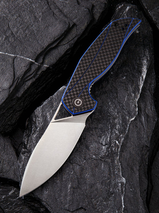 Civivi Elijah Isham Anthropos 3.25" D2 Blue G10 Carbon Fiber Folding Knife C903B