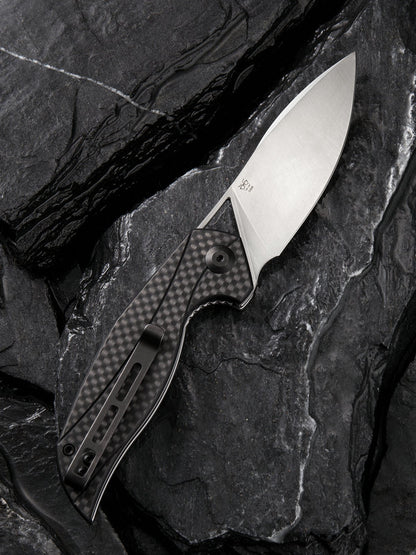 Civivi Elijah Isham Anthropos 3.25" D2 Black G10 Carbon Fiber Folding Knife C903C