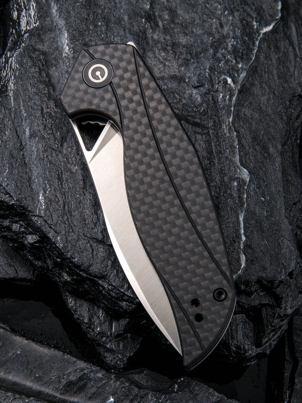 Civivi Elijah Isham Anthropos 3.25" D2 Black G10 Carbon Fiber Folding Knife C903C