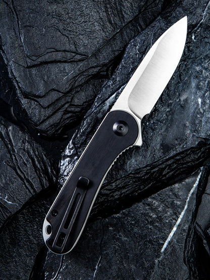 Civivi Elementum 2.96" D2 Black Ebony Wood Folding Knife C907D