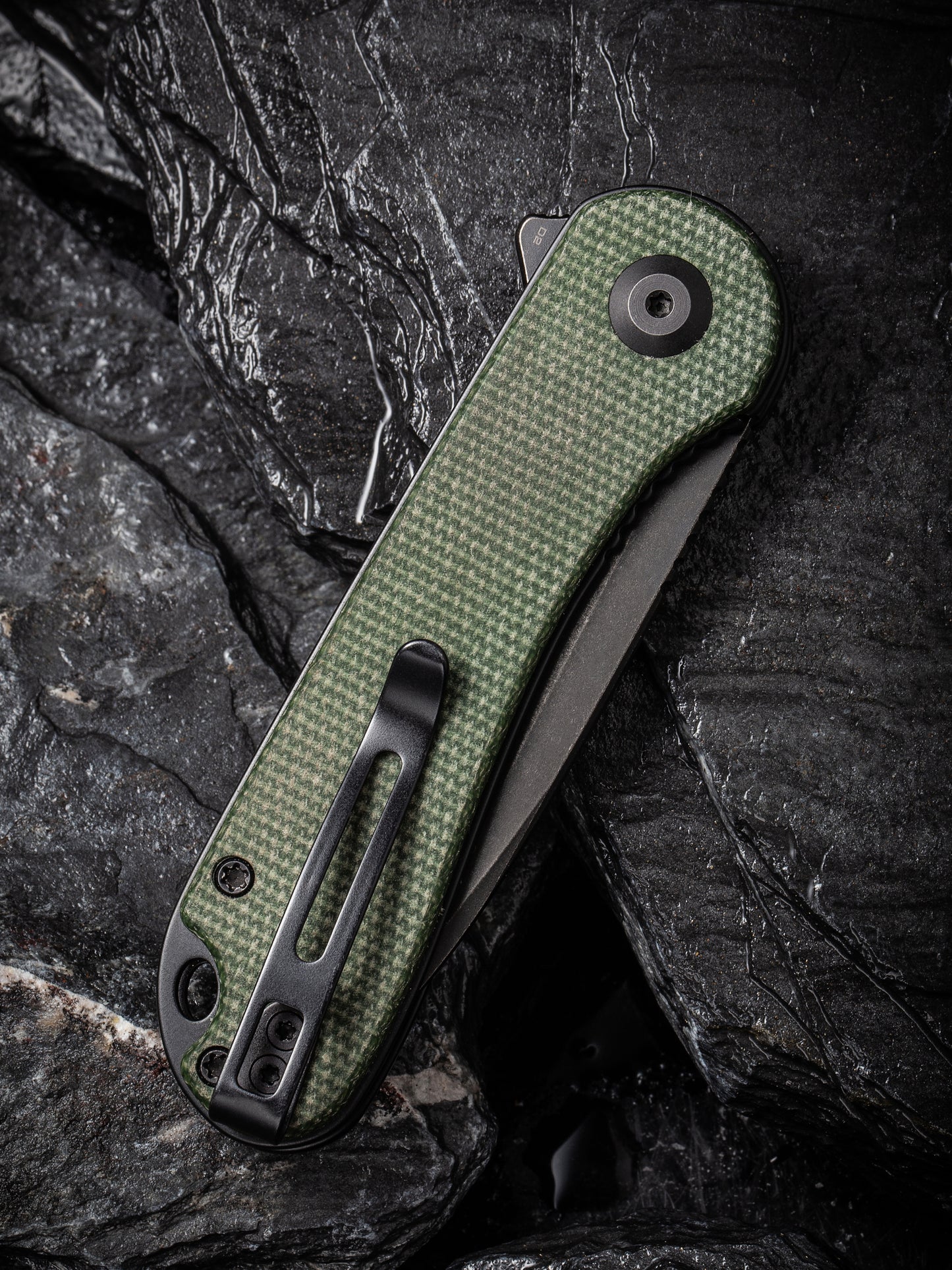 Civivi Elementum Tanto 2.96" D2 Green Micarta Folding Knife C907T-E