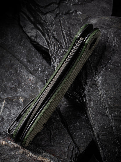 Civivi Elementum Tanto 2.96" D2 Green Micarta Folding Knife C907T-E
