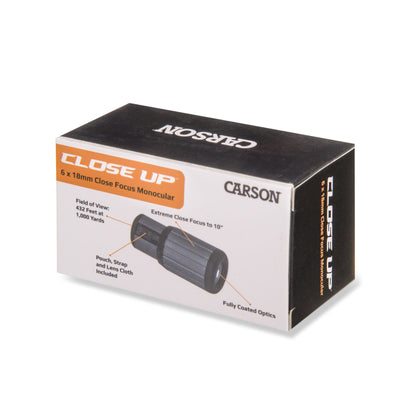 Carson CloseUp 6x18 Extreme Close Focus Monocular CF-618