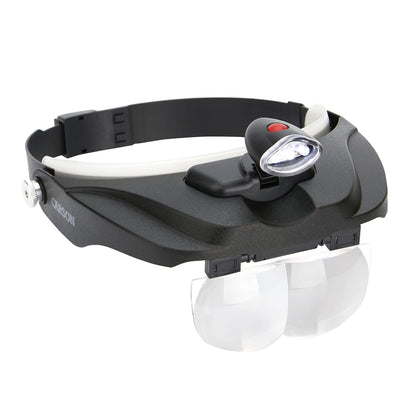 Carson PRO Series MagniVisor Deluxe Head-Worn LED Lighted Magnifier with 4 Lenses CP-60