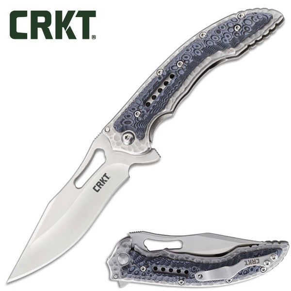 CRKT Fossil Black Compact 3.4" IKBS Folding Knife with Flipper - Flavio Ikoma Design - 5462