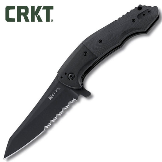 CRKT Eraser 3.875" AUS8 Ti-Ni G10 Black Folding Knife - Liong Mah Design - 8900K