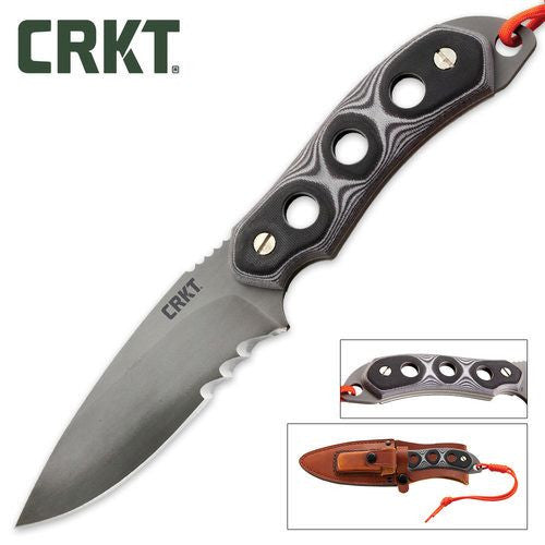 CRKT HoodWork 6.13" Ceramic Coated 1095 G-10 Fixed Blade Knife Knife - Made in USA - 3500