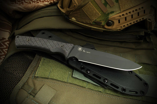 Spartan Blades Damysus 5.5" 1095 Cro-Van Pro Grade Black Canvas Micarta Fixed Blade Knife