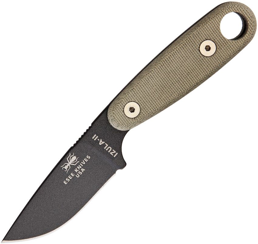 ESEE Izula II Tactical Gunsmoke with Micarta Handles and Survival Kit ...