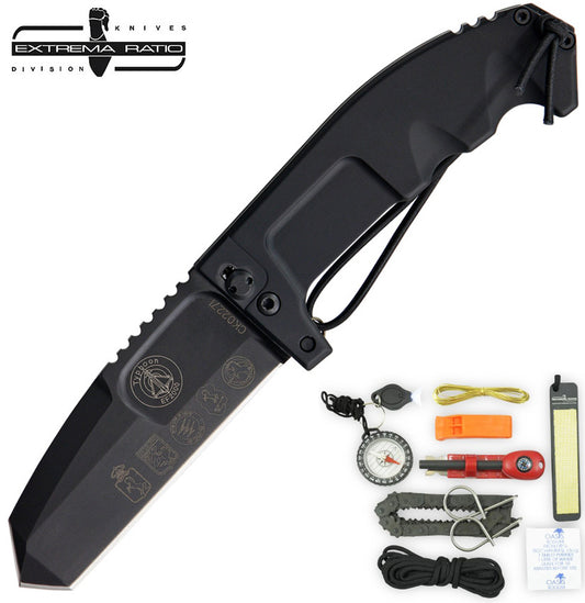 Extrema Ratio RAO AVIO 4.7" N690 Folding Knife with Sheath and Survival Kit