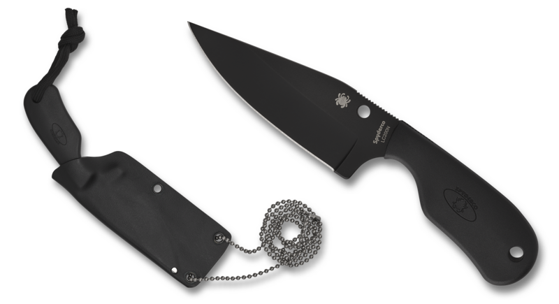 Spyderco Fred Perrin Subway Bowie 2.8" LC200N Black Fixed Blade Knife FB48PBBK