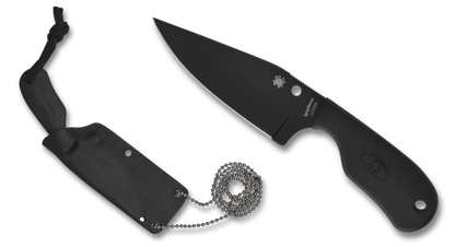 Spyderco Fred Perrin Subway Bowie 2.8" LC200N Black Fixed Blade Knife FB48PBBK