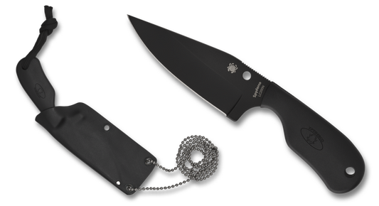 Spyderco Fred Perrin Subway Bowie 2.8" LC200N Black Fixed Blade Knife FB48PBBK