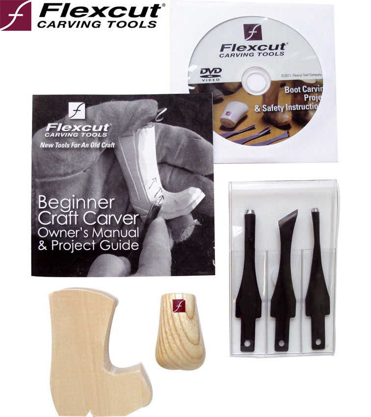 Flexcut Beginner 3-Blade Craft Carver Carving Knife Set - Made in USA