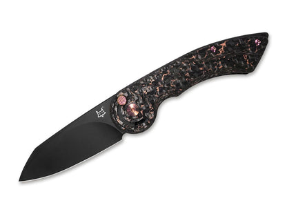 Fox Radius 2.95" M390 PVD Black Copper Shred Carbon Fiber Folding Knife FX-550 CFB