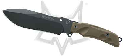 Fox Rimor 6.88" N690Co Black OD Green Fixed Blade Knife FX-9CM07 OD