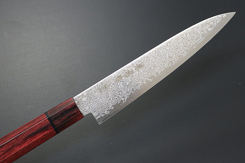 Kanetsune Minamo-Kaze Petty 5.31" 63-Layer Damascus San-Mai Kitchen Knife - Made in Japan KC-824