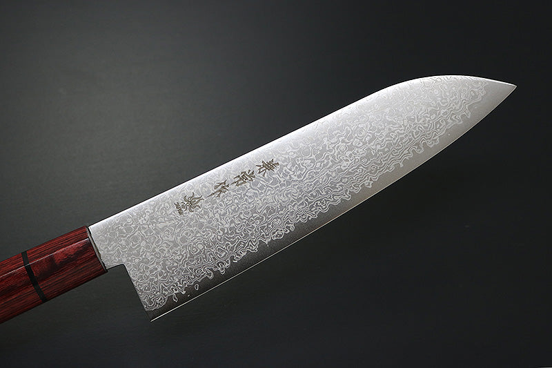 Kanetsune Minamo-Kaze Santoku 7.09" 63-Layer Damascus San-Mai Kitchen Knife - Made in Japan KC-823