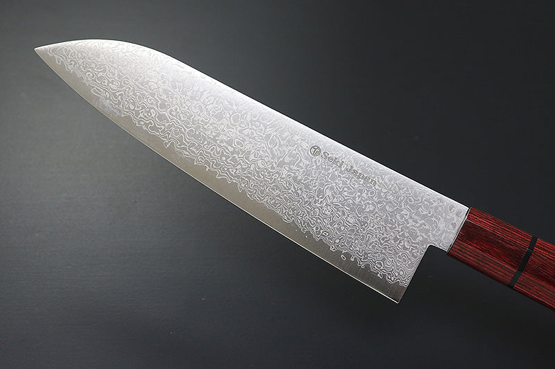 Kanetsune Minamo-Kaze Santoku 7.09" 63-Layer Damascus San-Mai Kitchen Knife - Made in Japan KC-823