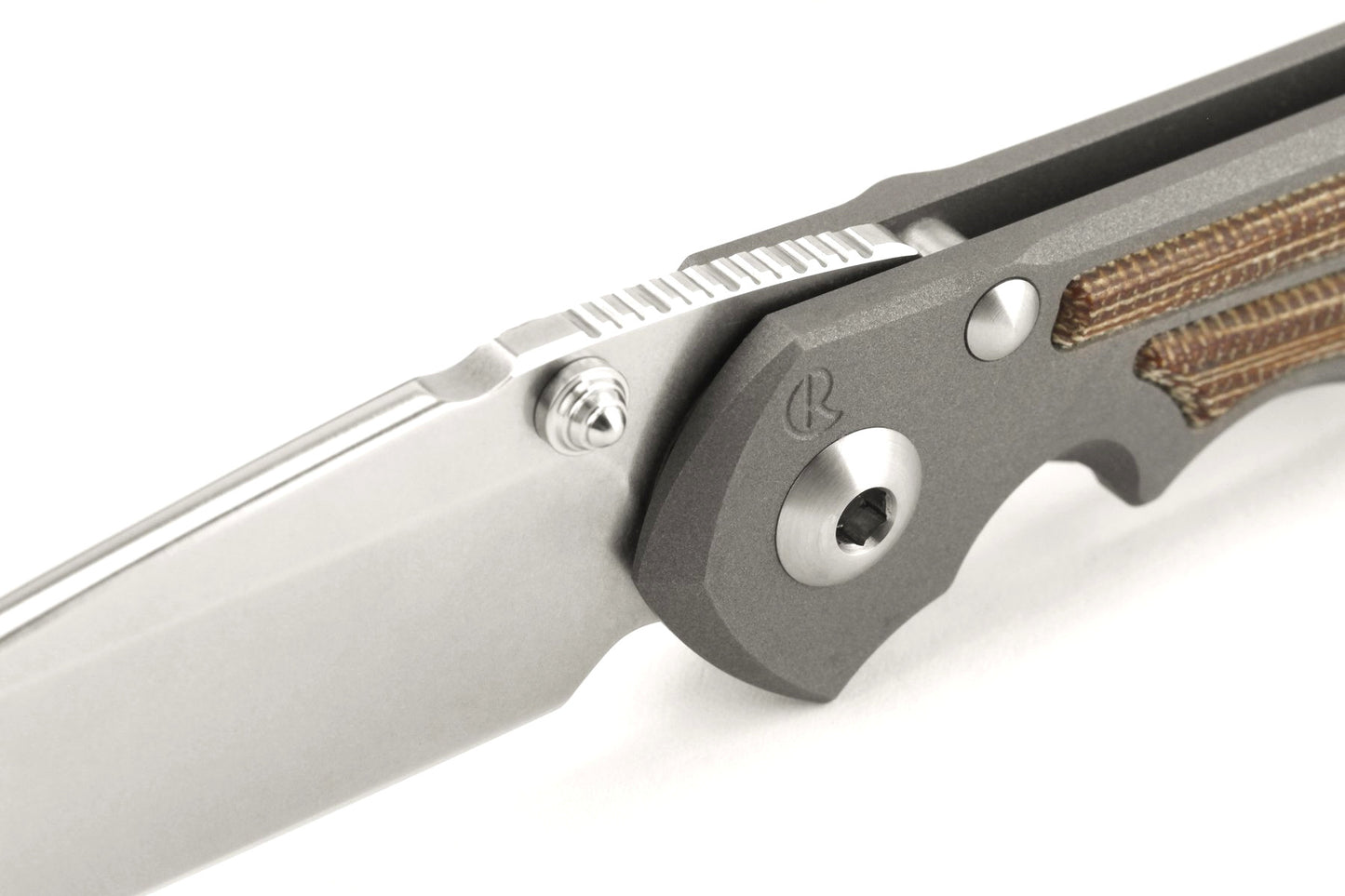 Chris Reeve Large Inkosi Tanto 3.6" CPM Magnacut Natural Canvas Micarta Titanium Folding Knife LIN-1046