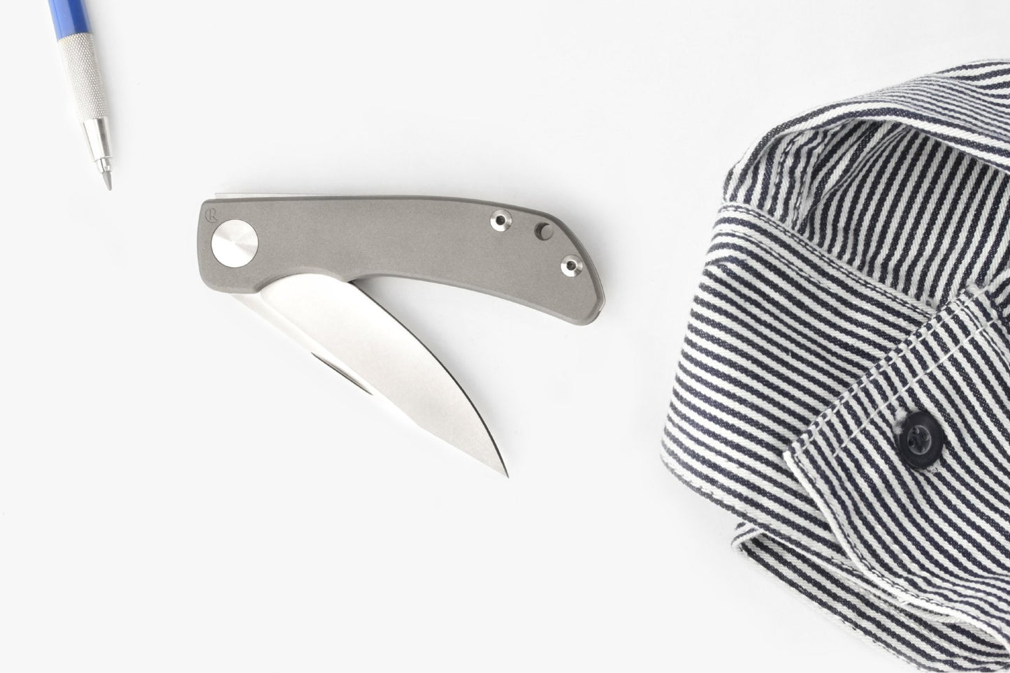 Chris Reeve Impinda 3.123" S35VN Titanium Folding Knife with Leather Sheath IMP-1000