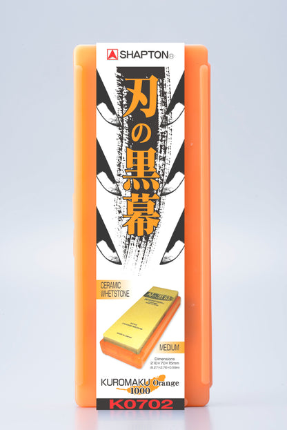 Shapton Kuromaku Orange 1000 Grit Japanese Whetstone Knife Sharpener with Base K0702