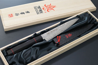 Kanetsune Namishibuki Petty 5.31" 101-Layer Damascus San-Mai Kitchen Knife - Made in Japan KC-814