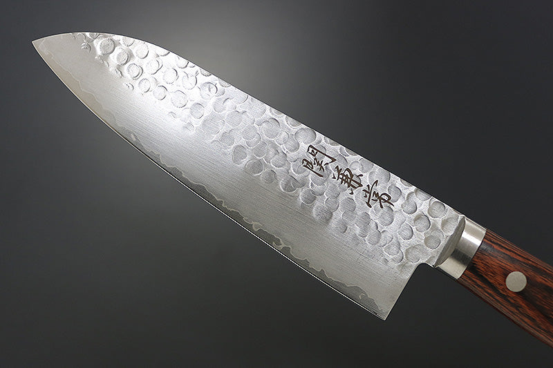Kanetsune Tsuchime Santoku 6.49" VG-1/SUS410 San-Mai Mahogany Kitchen Knife - Made in Japan KC-942
