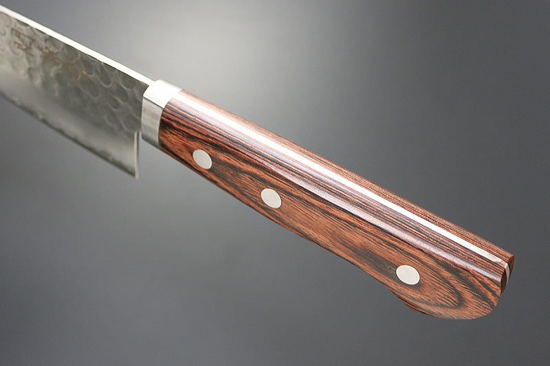 Kanetsune Tsuchime Santoku 6.49" VG-1/SUS410 San-Mai Mahogany Kitchen Knife - Made in Japan KC-942
