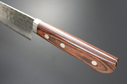 Kanetsune Tsuchime Santoku 6.49" VG-1/SUS410 San-Mai Mahogany Kitchen Knife - Made in Japan KC-942