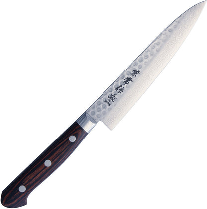 Kanetsune Classic Petty 5.51" VG-10/Damascus San-Mai Mahogany Kitchen Knife - Made in Japan KC-904