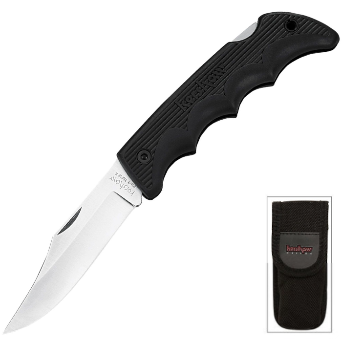 Kershaw Black Horse II 3.75" Lockback Pocket Knife + Pouch KS1060A