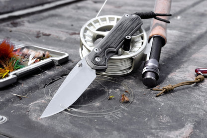 Chris Reeve Small Sebenza 31 Black Canvas Micarta 2.99" S45VN Titanium Folding Knife S31-1200