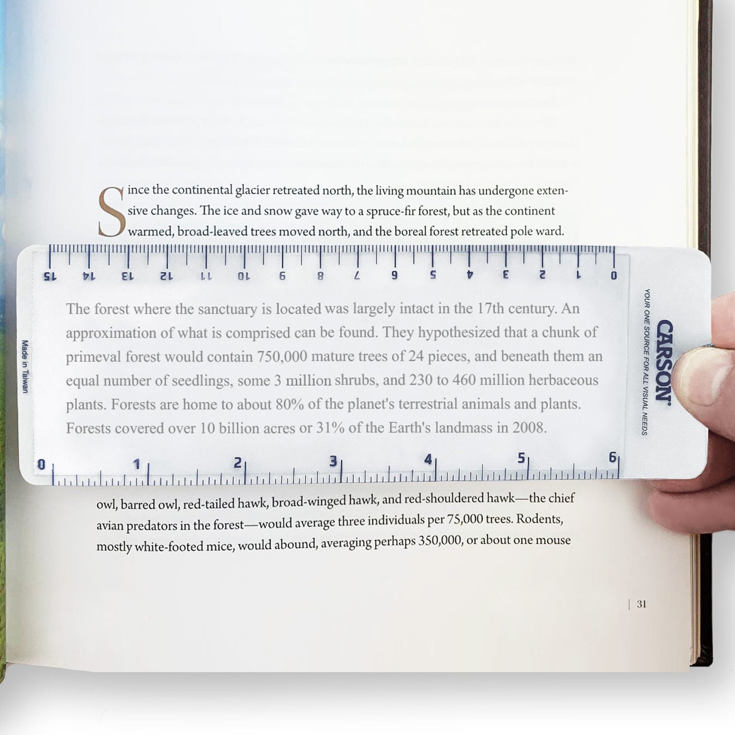 Carson MagniMark Fresnel 3x Power Page Magnifier with 6″ Ruler MM-22