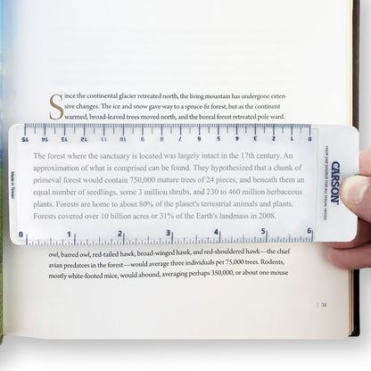 Carson MagniMark Fresnel 3x Power Page Magnifier with 6″ Ruler MM-22