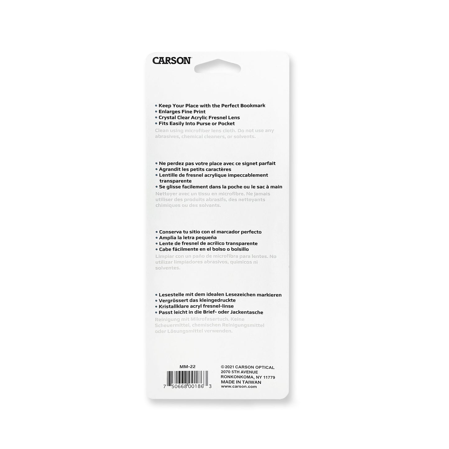 Carson MagniMark Fresnel 3x Power Page Magnifier with 6″ Ruler MM-22