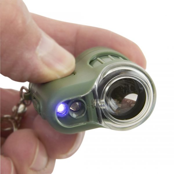 Carson MicroMini 20x Pocket Microscope with LED Flashlight and UV Light - Green MM-280G