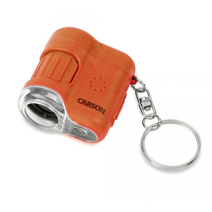 Carson MicroMini 20x Pocket Microscope with LED Flashlight and UV Light - Orange MM-280O