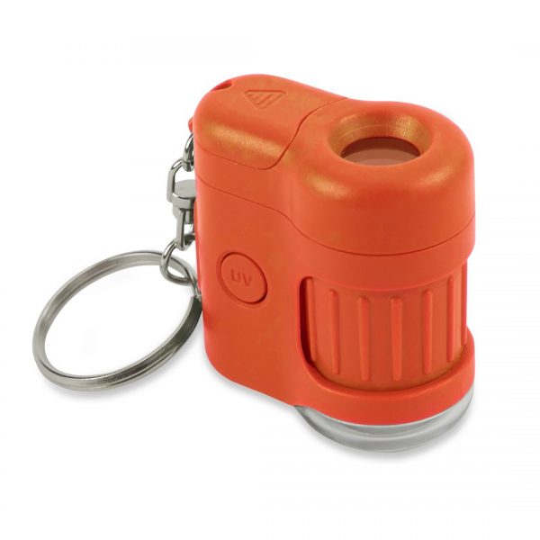 Carson MicroMini 20x Pocket Microscope with LED Flashlight and UV Light - Orange MM-280O