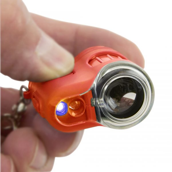 Carson MicroMini 20x Pocket Microscope with LED Flashlight and UV Light - Orange MM-280O
