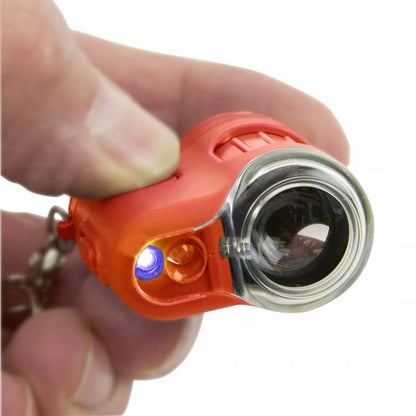 Carson MicroMini 20x Pocket Microscope with LED Flashlight and UV Light - Orange MM-280O