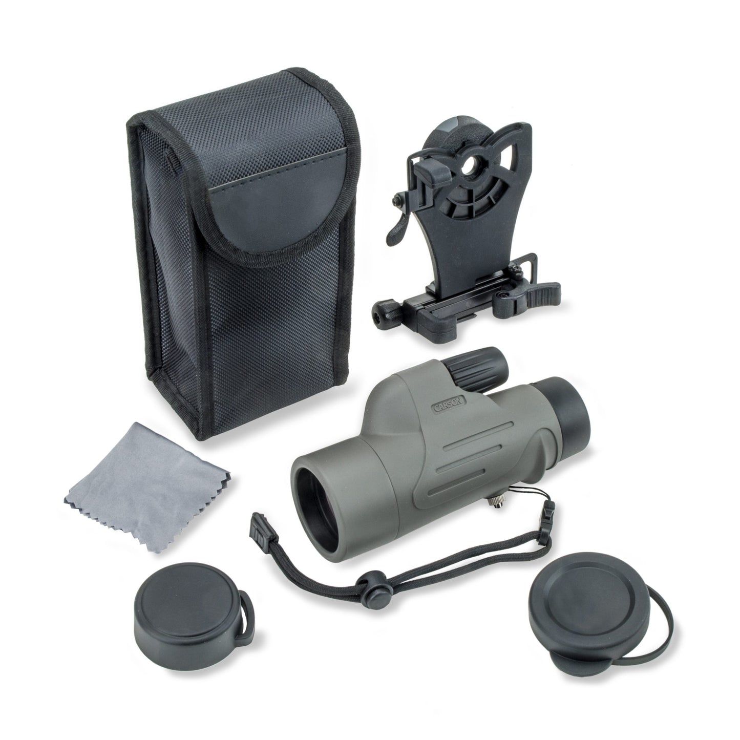 Carson MonoPix 8x42mm Waterproof Monocular with Smartphone Digiscoping Adapter MP-842IS