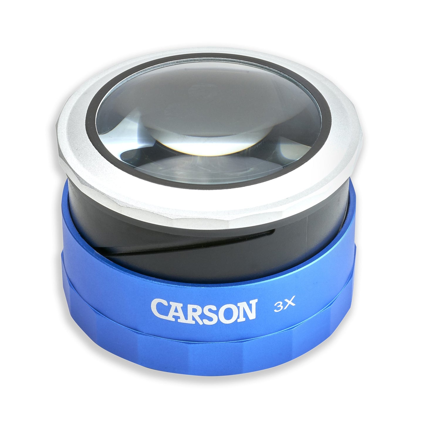 Carson MagniTouch 3x Power Touch Activated LED Lighted Stand Loupe Magnifier, Focusable Glass Lens MT-33