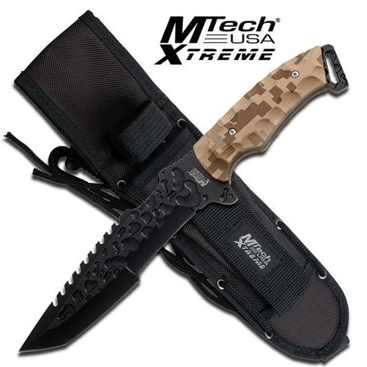 Mtech Xtreme Tactical Fixed Blade Knife - Desert Camo Handle MX-8062DM